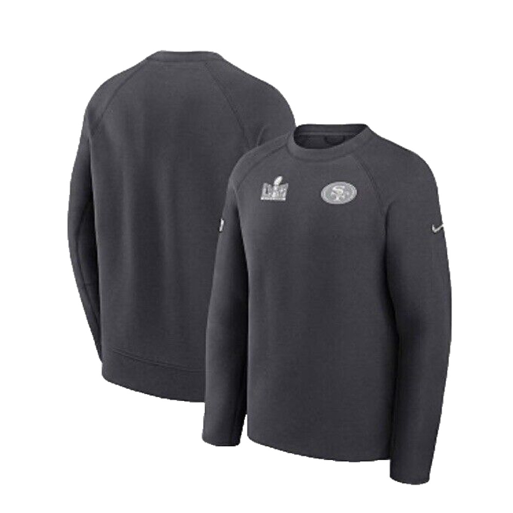 Nike On Field Apparel Mens Sz S Anthracite Sweatshirt 49ers Superbowl LVIII Tech